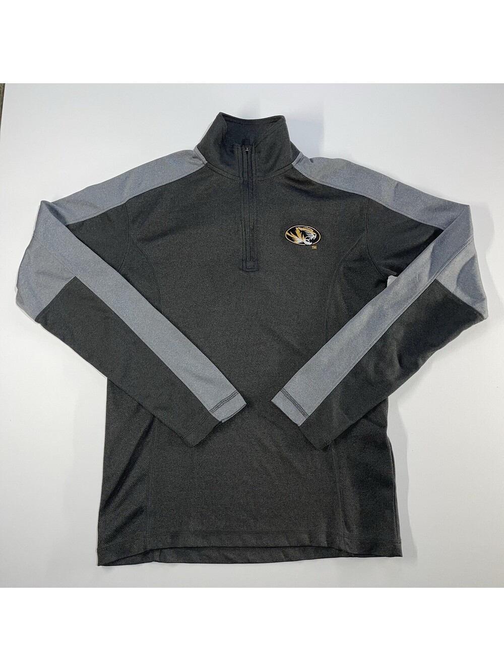 Missouri Tigers Sweater Size Small LCharcoal Gray Shotgun 1/4 Zip Pullover Golf